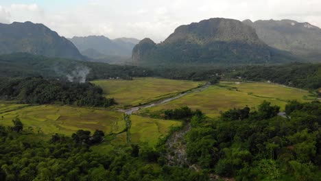 slow moving aerial dolly at bá thước district, vietnam