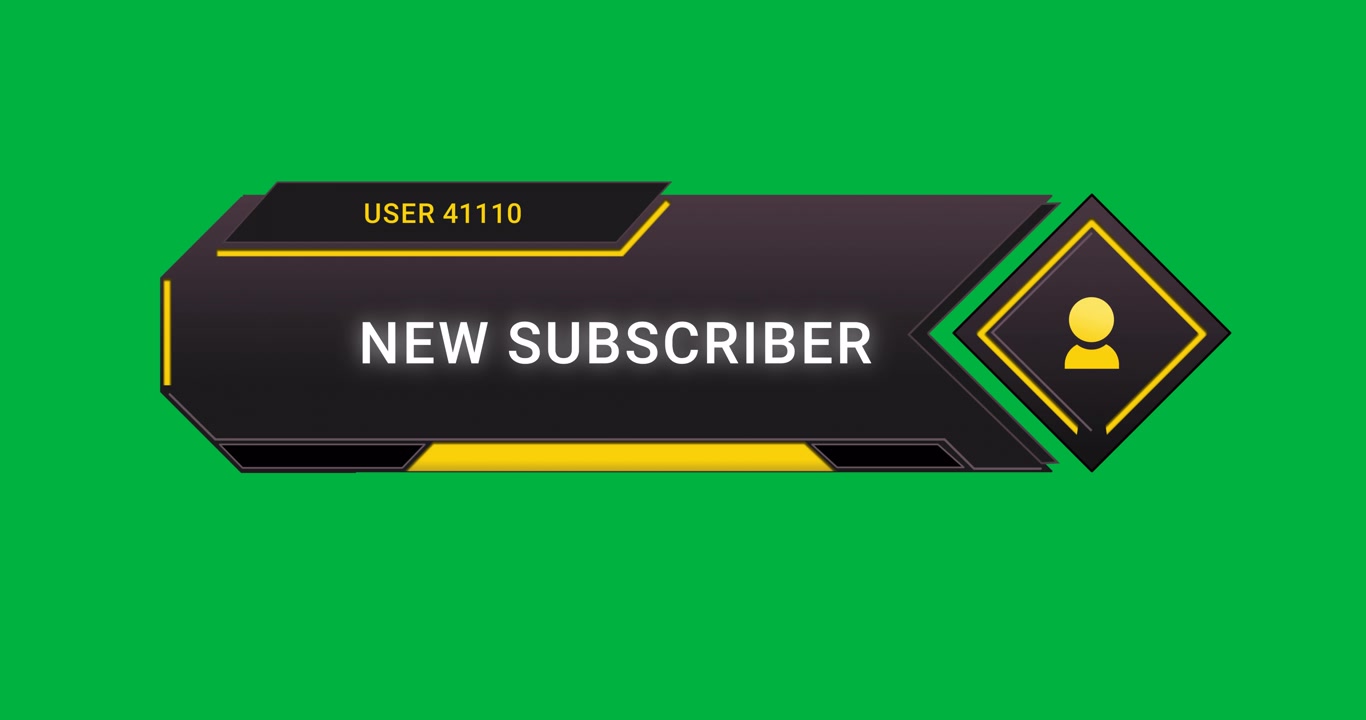 Animation of screen, new subscriber text and digital interface on transparent background