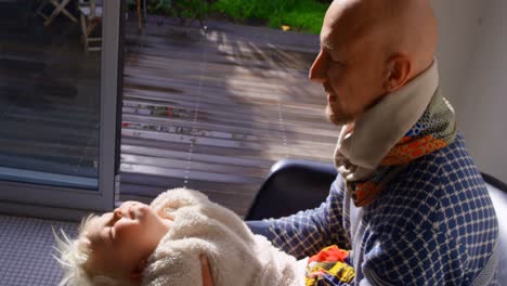 father and daughter playing together 4k