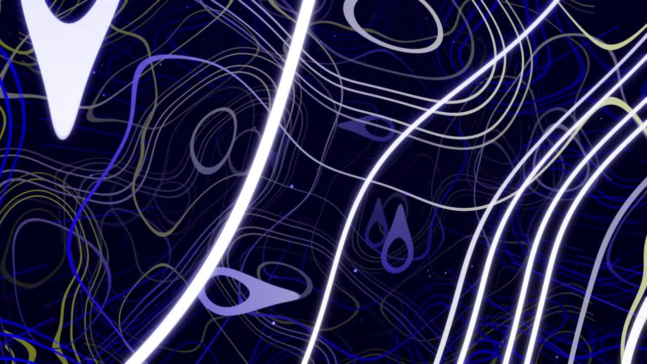 Motion design vj loop. Motion graphic abstract colorful looped bg modern art, fly in art space, multilayer structure with pattern, glow particles and lines. Ornamental texture gradient color.