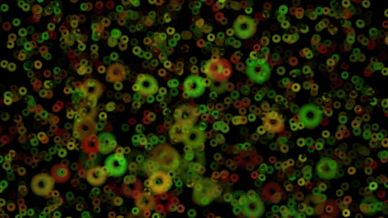 el cambio de anillos multicolores