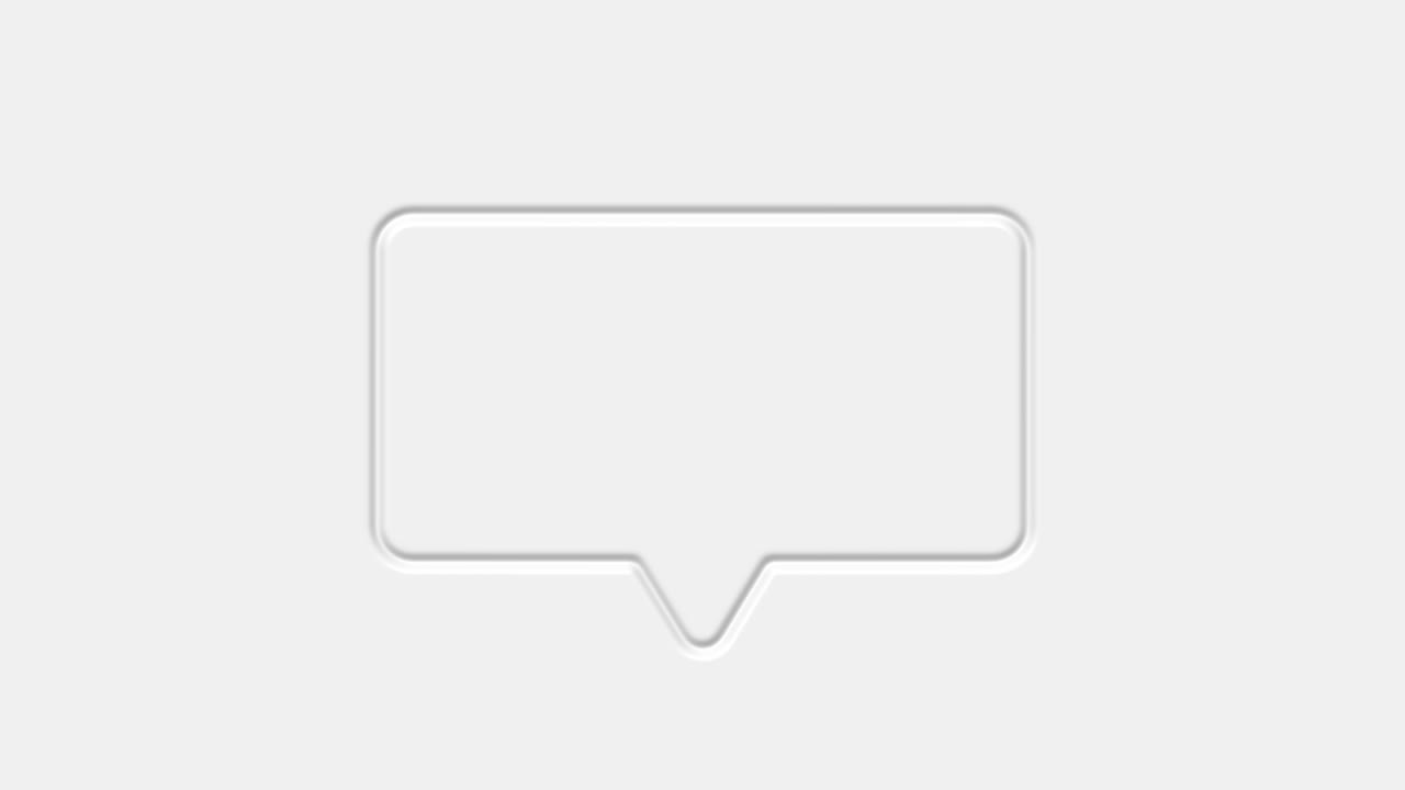 Chat, speech bubble 3d icon animation on white background. 4K
