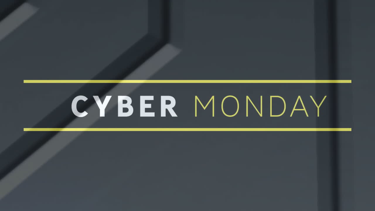 Animation of cyber monday text over gray background