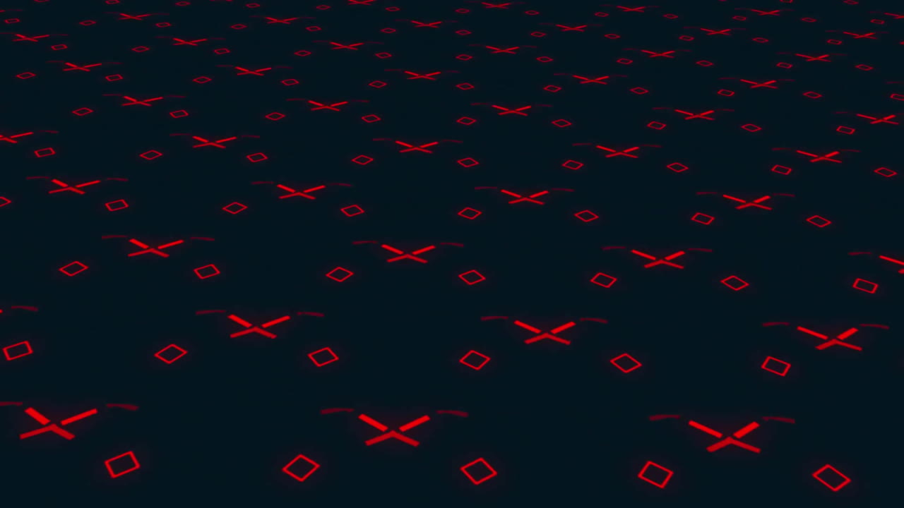 animación de formas rojas sobre fondo negro