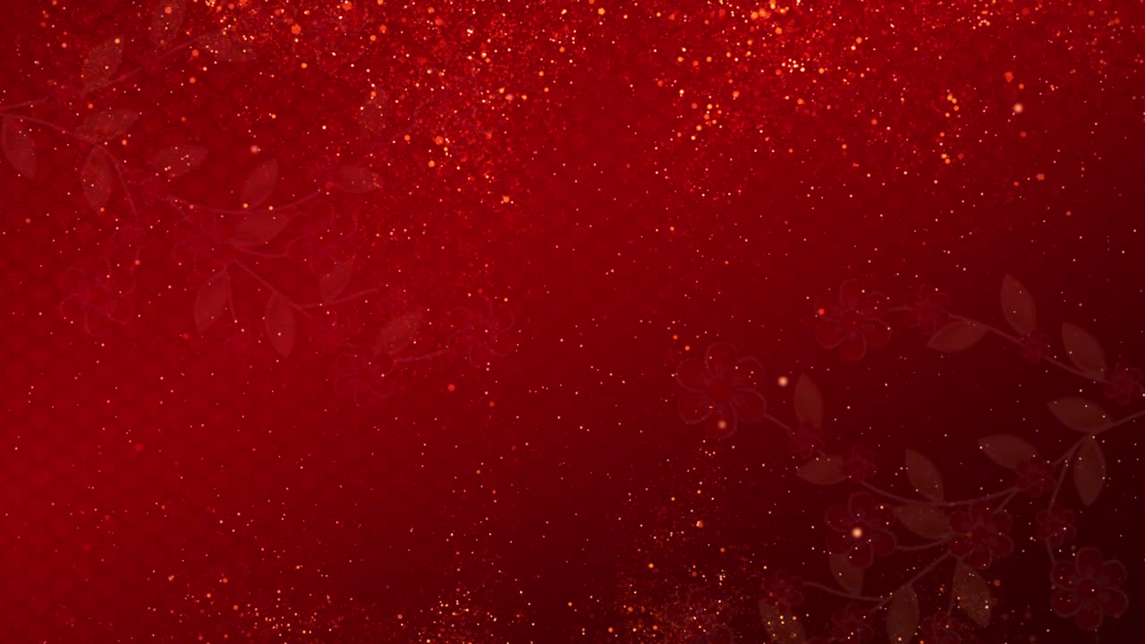 Abstract Chinese New Year also known as the Spring Festival and japanese style with particles, bokeh, blossom flower on red background