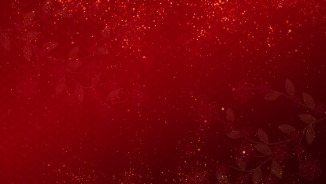 Abstract Chinese New Year also known as the Spring Festival and japanese style with particles, bokeh, blossom flower on red background