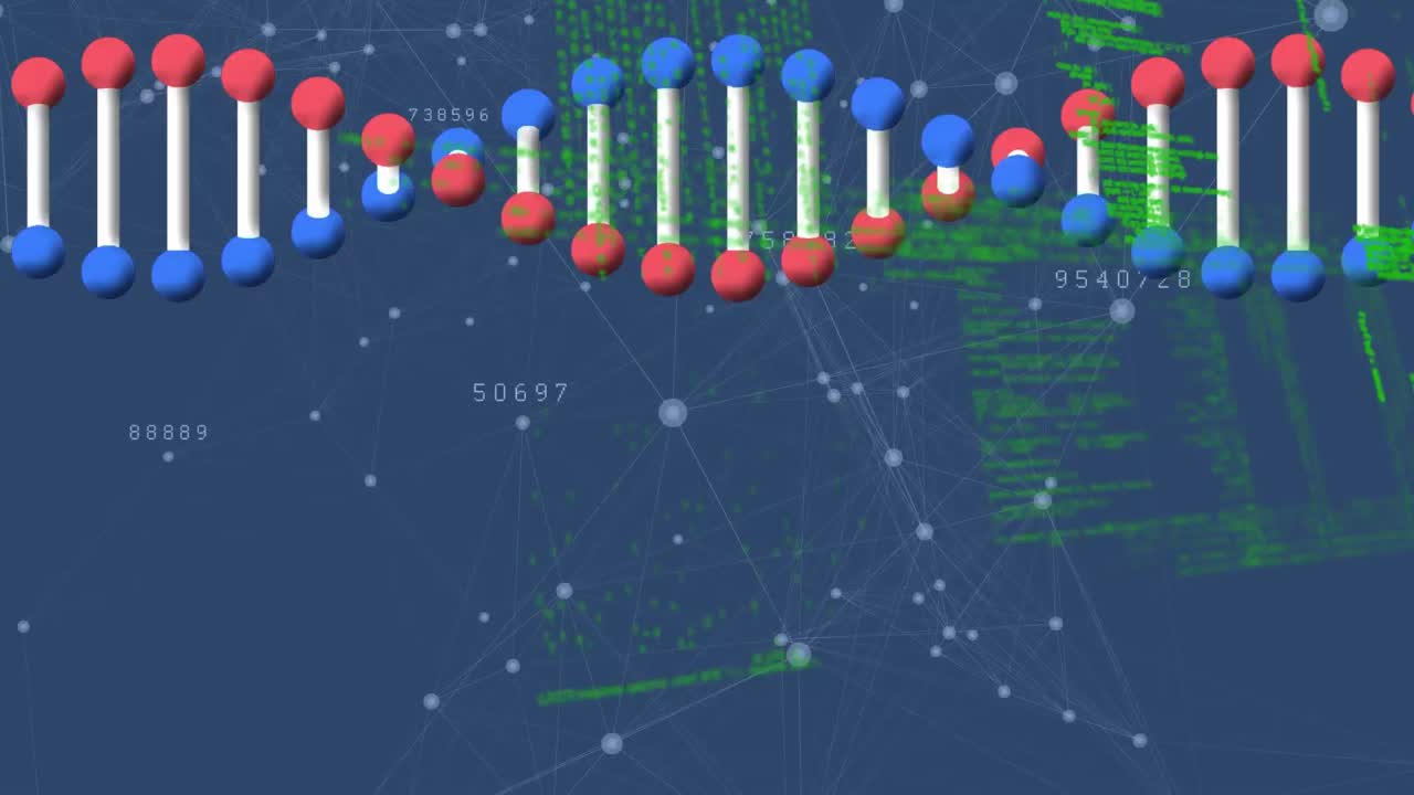 데이터 처리에 대한 dna 가닥의 애니메이션