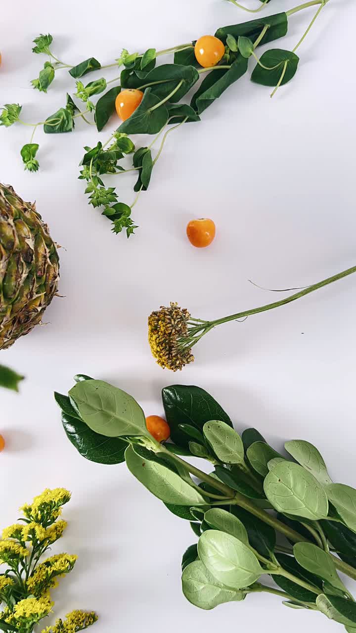 Colorful Floral Arrangement in a Pineapple