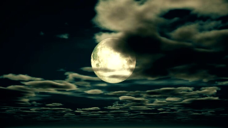 céu noturno de lua cheia 4k
