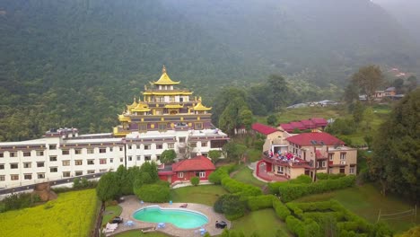 buddhist monastery, kathmandu valley, nepal - october 16, 2017