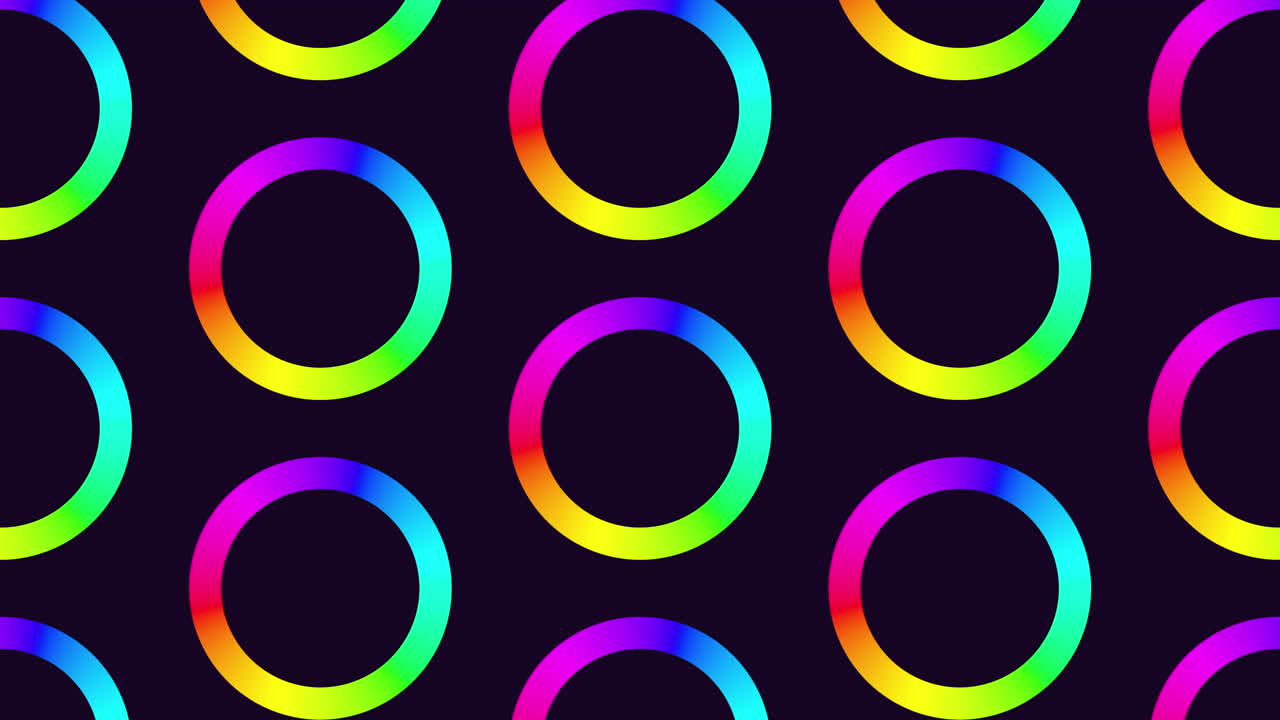 anillos de arco iris abstractos en patrón de filas