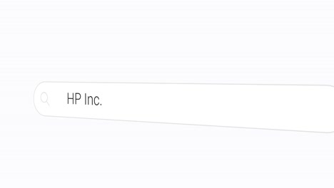 escribiendo hp inc. en el motor de búsqueda