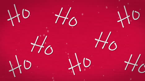 animación del texto ho ho sobre fondo rojo