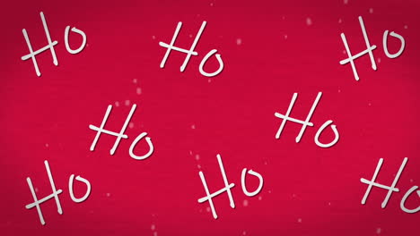 animation of ho ho text over red background