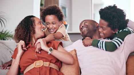 home, hug and happy african family love