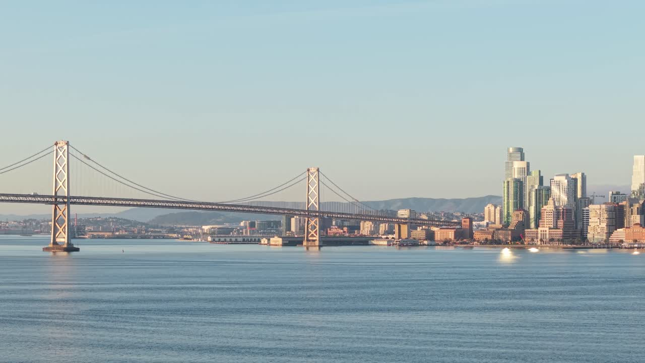 From above, the Embarcadero buzzes with city life, blending modern glass towers with classic maritime infrastructure.