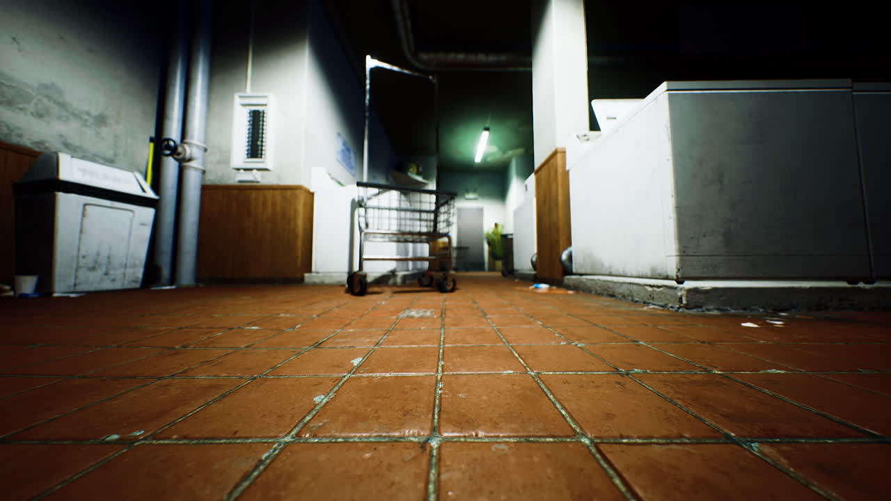 더러운, 버려진 세탁실