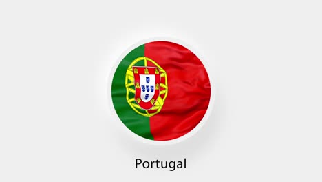 portugal circular flag loop. animated national flag of portugal. realistic portugal flag waving. 4k video