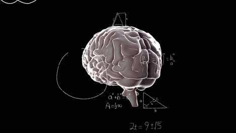 Animation-Des-Menschlichen-Gehirns-Und-Der-Mathematischen-Datenverarbeitung-Auf-Schwarzem-Hintergrund