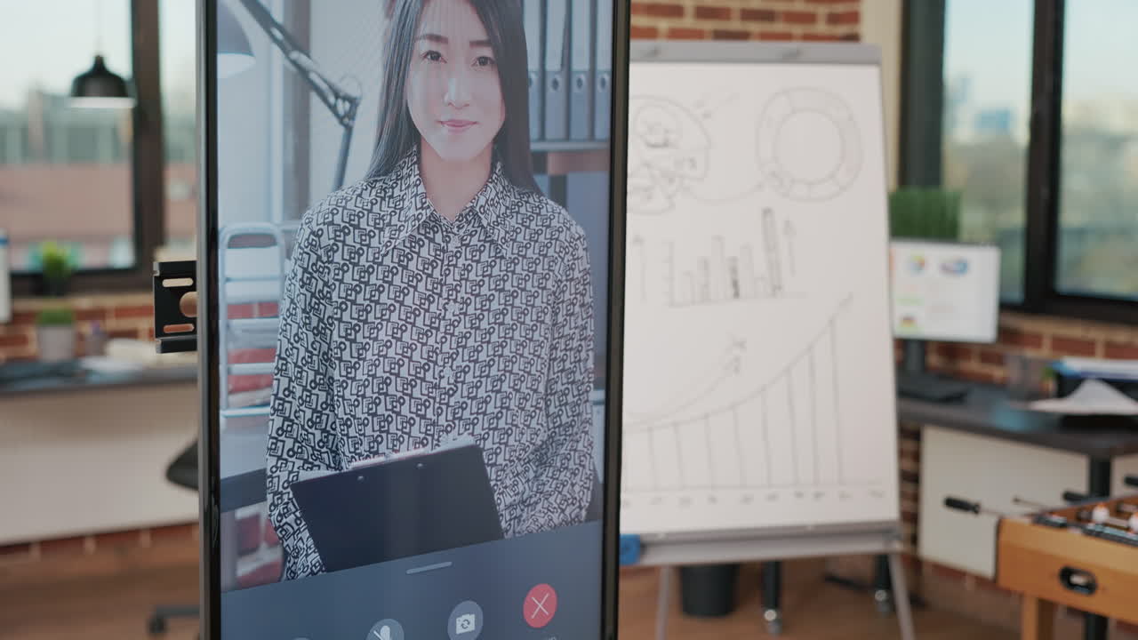 Business people using online video call for remote telework