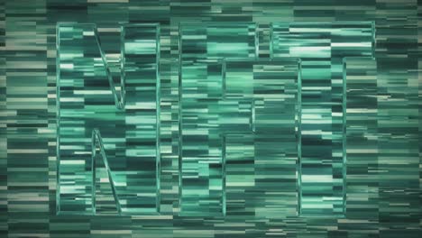 animación de texto nft verde sobre fondo texturizado verde
