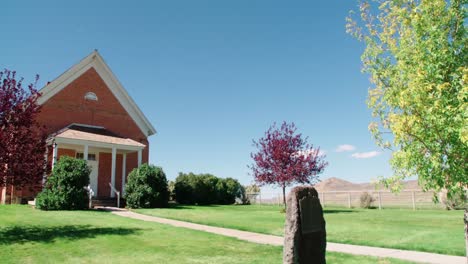 the historic chesterfield meetinghouse built in the portneuf valley in eastern idaho in 1892