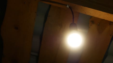 close-up of the led lamp turns on and then off