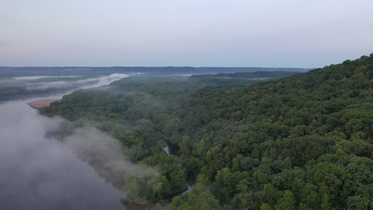 Misty River Valley Landscape