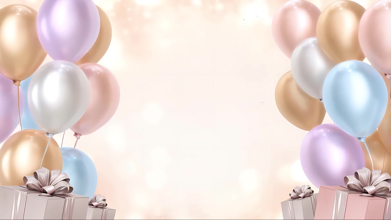 Balonlu doğum günü arka planı 4K