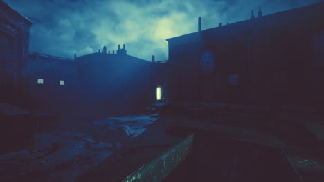 ruins of a very heavily polluted industrial factory