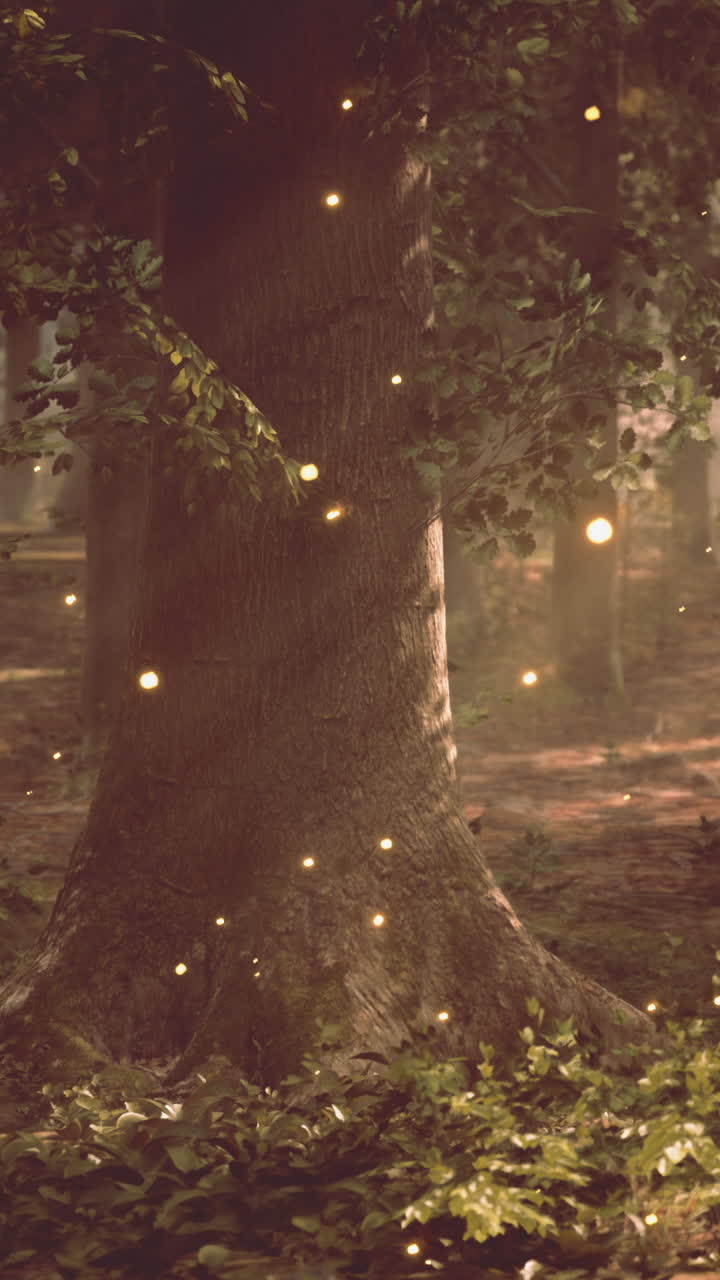 bosque encantado con luces de hadas