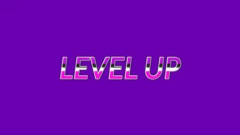 animation of level up text over abstract pattern