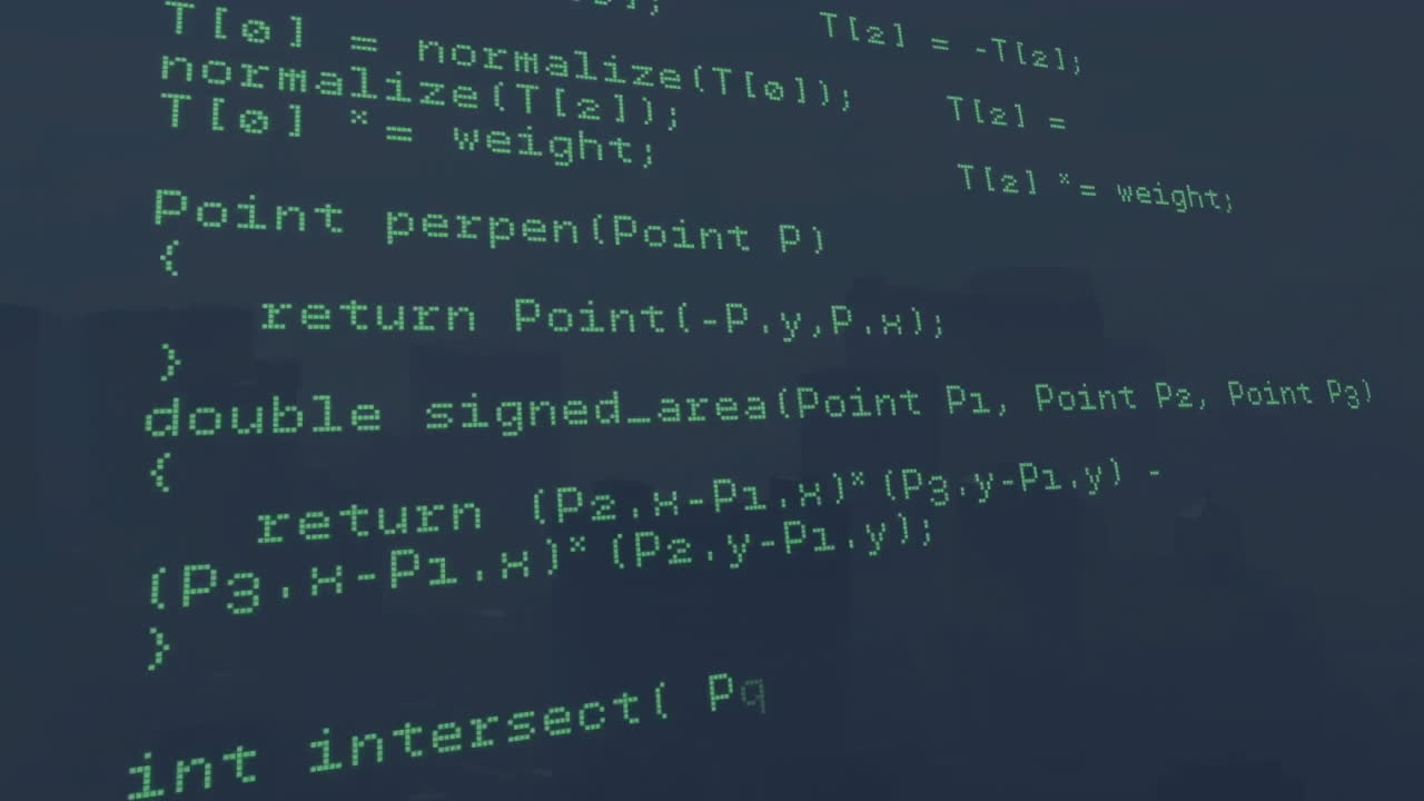 Animation of data processing over cityscape