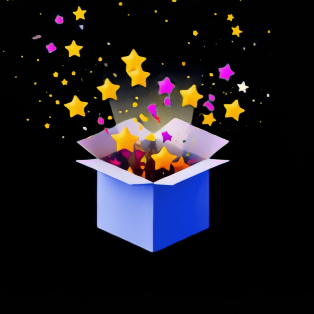 Gift Box with Stars and Confetti