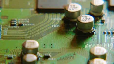 macro shot of an old printed circuit board - close up