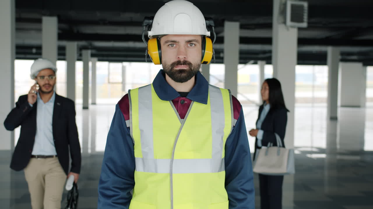 trabajador de la construcción en el sitio