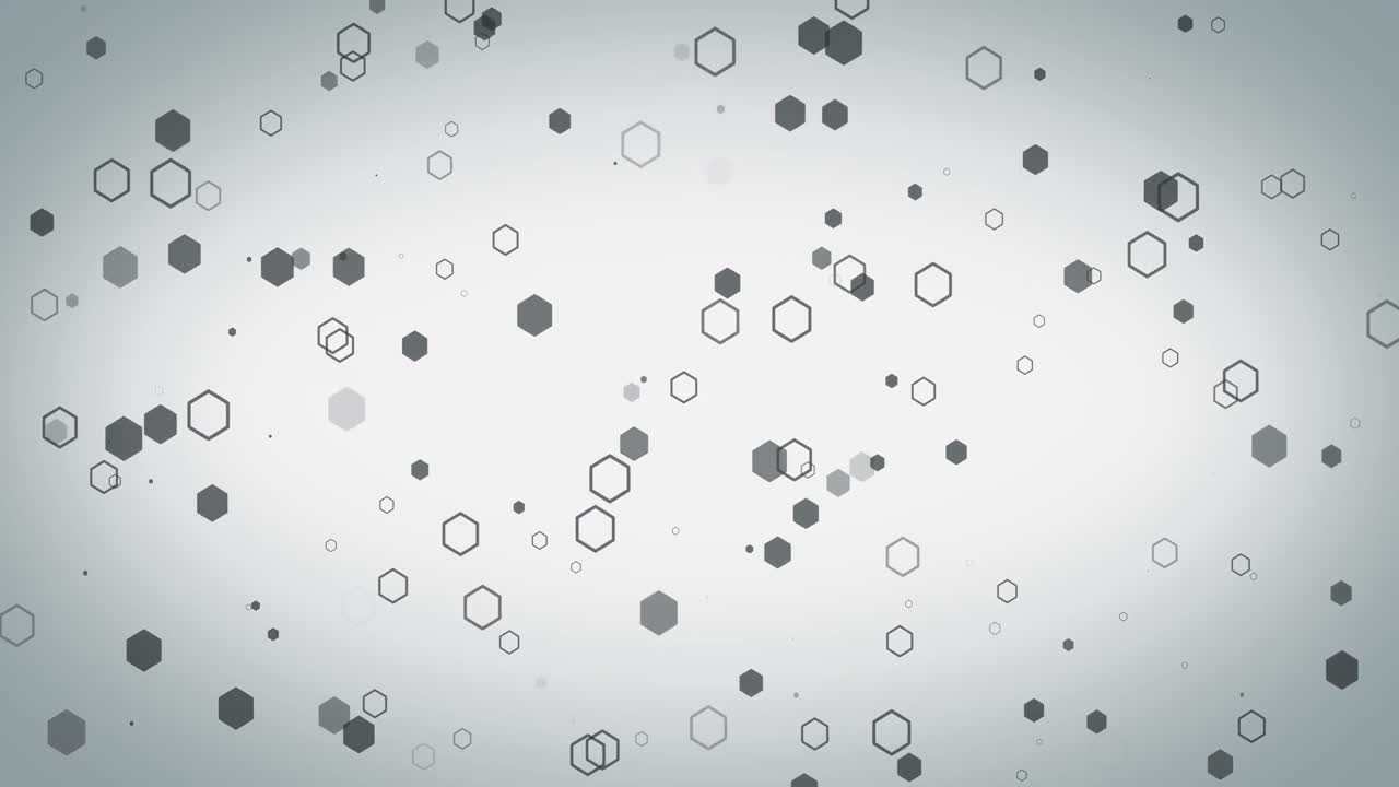 animación de hexágonos sobre un fondo blanco