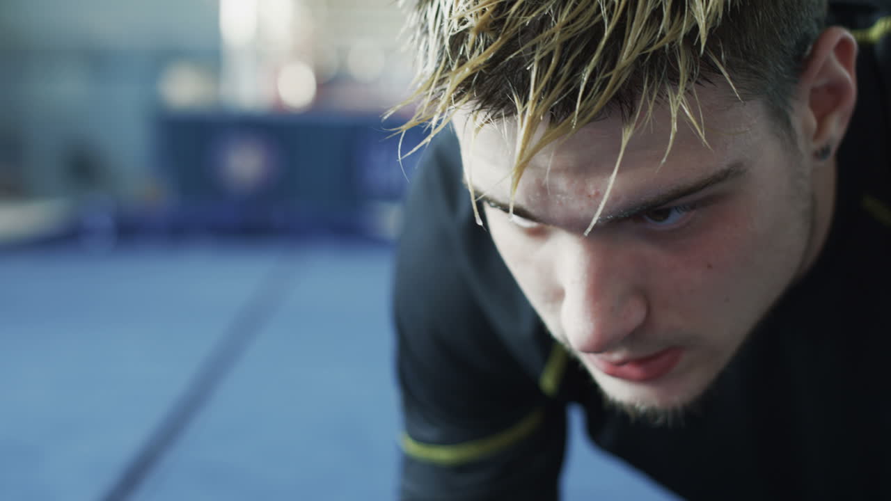 Man doing a plank exercise