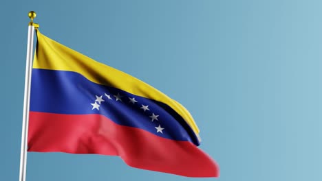 Waving-flag-of-Venezuela-against-blue-background