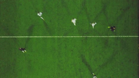 soccer game aerial view at night