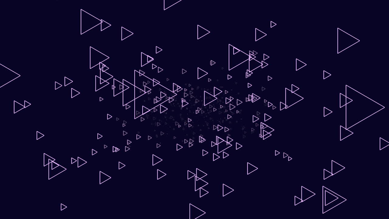 los triángulos púrpuras forman un cautivador patrón circular sobre un fondo oscuro