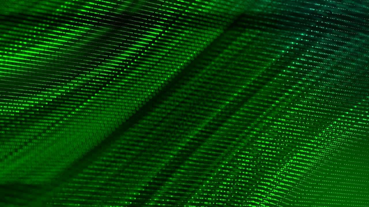 fondo de movimiento con puntos verdes que parpadean y fluyen