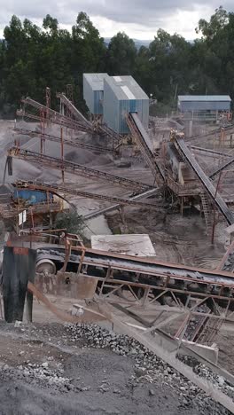 Overview of an Active Aggregate Processing Quarry with Conveyor Systems