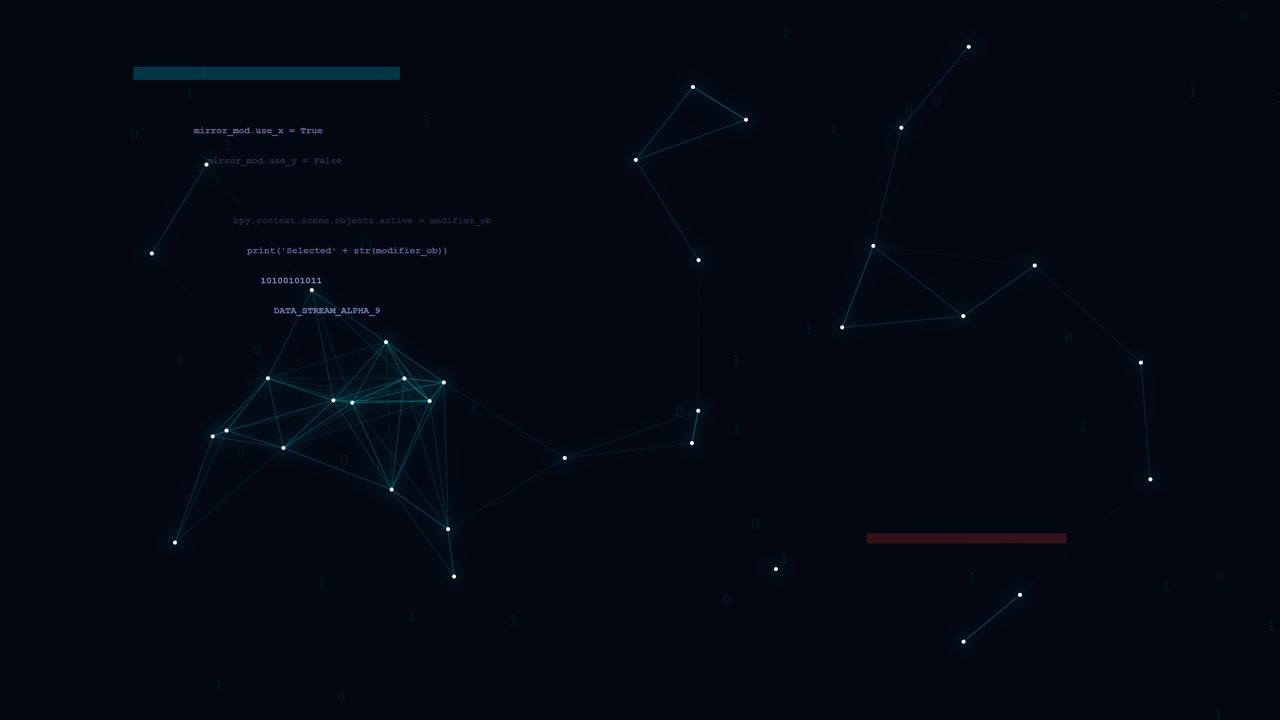 Abstract Digital Network Visualization with Programming Code and Binary Data