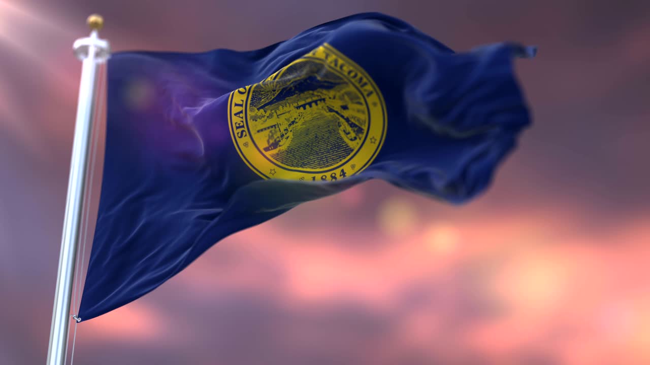 해가 지면 타코마의 발, 워싱턴 시, 미국 - 루프