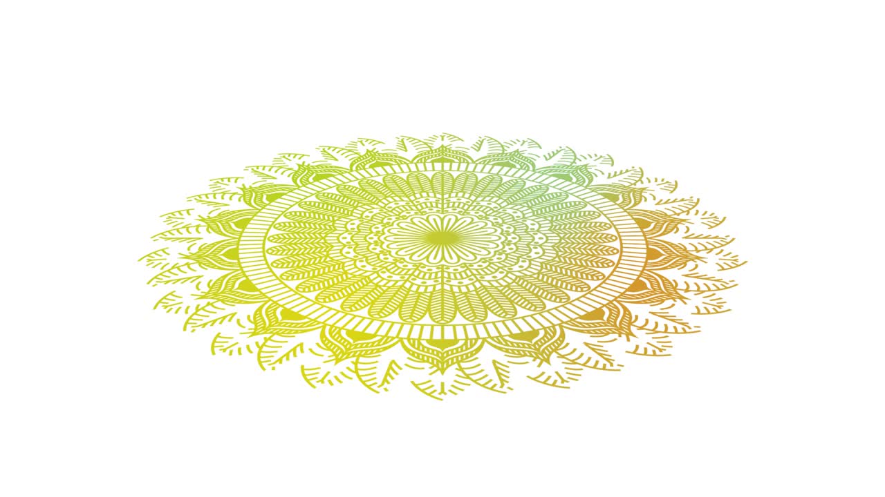 dibujo de mandala colorido en el fondo blanco imágenes de 4k
