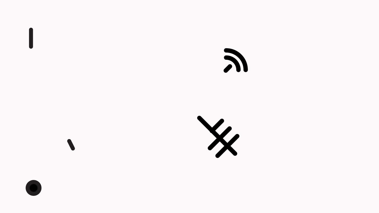 Satellite Internet Access Line Icon Animation with Alpha