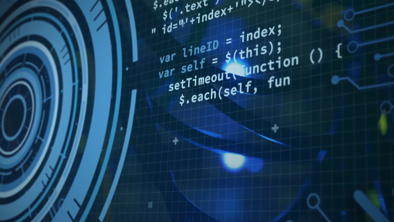 animación del procesamiento de datos digitales a través de una placa de circuitos informáticos