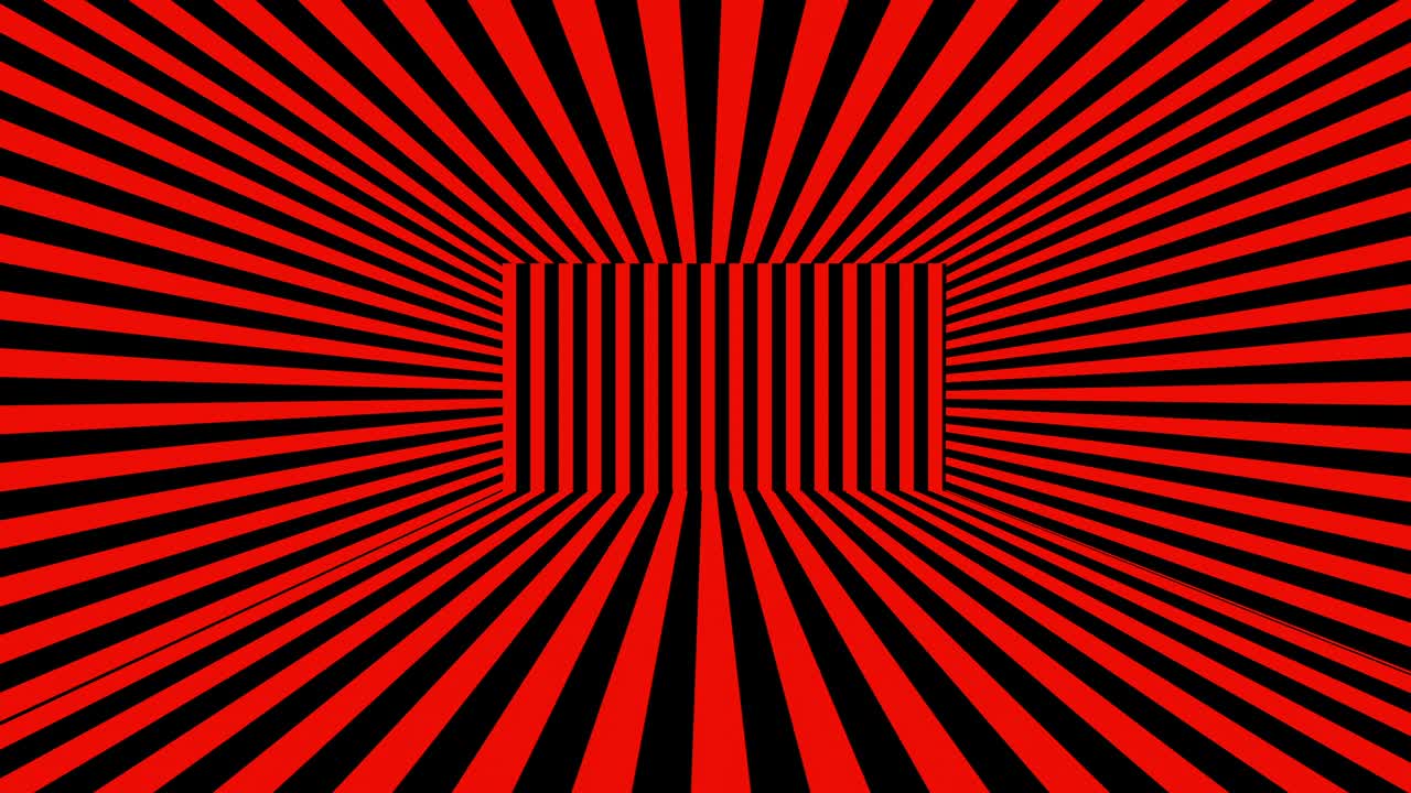 Abstrakter 3D-Hintergrund mit schwarzen und roten Streifen. Nahtlose Schleife