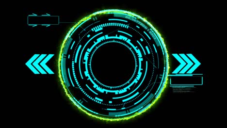 tecnología futurista holográfica digital elemento de kryptonita energía energía efecto de brillo flecha láser azul y dos borde de llamada con cambio numérico azul a tono rojo